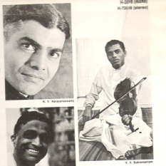 K. V. Narayanaswamy, Palghat Raghu, V. V. Subramaniam and Sarota Balasubramaniam