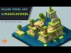 Island voxel art in MagicaVoxel