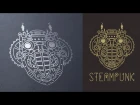 Logo Design Process Illustrator - Steampunk Symbol