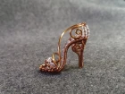 copper mini shoe pendant - Cinderella shoe - wire wrap jewelry design 5
