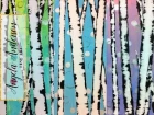 Easy Birch Tree Acrylic Painting Tutorial for Beginners | Paint Trees Using a Credit Card and Tape