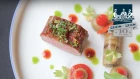 2 Michelin star chef Rolf Fliegauf creates lamb from Romandie with peppers and aubergine
