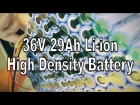 36V 29Ah (1050Wh) high density Li-ion battery build for bike frame