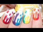Rainbow Dripping Paint Nail Art Tutorial