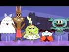 Five Little Monsters Jumping On The Bed | Kids Halloween Song | Super Simple Songs