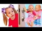 Diana Pretend Play with Baby Born Doll Video for kids Toys