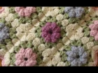 "Цветочный" бабушкин квадрат //EASY crochet pretty puff stitch flower blanket - flower granny square tutorial