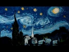 Звёздная ночь Ван Гога, нарисованная в воде художником Garip Ay