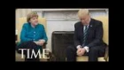 Angela Merkel Asked President Trump To Shake Hands & He Appeared To Ignore Her | TIME