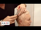 How to cut short blond hair pixie like with texturizing, thinning shears