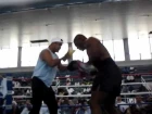 Iron Mike Tyson hitting pads with Jeff Fenech,before his last fight with Kevin Mcbride