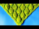 chal triangular tejido a crochet paso a paso: punto hojas en relieve