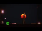 RAW: Supermoon seen over Baikonur launch complex