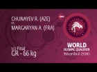 1/2 GR - 66 kg: R. CHUNAYEV (AZE) df. A. MARGARYAN (FRA) by TF, 8-0