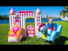 Детский влог Рум Тур Распаковка Игрушки Замок Принцессы Funny Kid and New Super Toy for kids