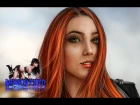 Цифровой портрет - девушка с рыжими волосами