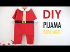 DIY Disfraz casero tipo pijama de Papá Noel para bebés