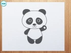 How to draw panda bear (panda is waving its hand)