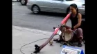 cosmic japanese musician shibaten in toronto plays didgeridoo