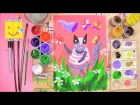 Кот ловит бабочек - урок рисования для детей от 4 лет, гуашь,  рисуем дома, как нарисовать поэтапно