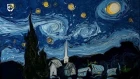 Van Gogh's Starry Night painted on dark water by Garip Ay