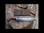 Forging a Bowie knife from a semi truck leaf spring.