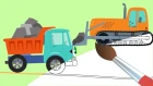 БИБИКА- Машины на Стройке - Мультик раскраска про Машинки для мальчиков