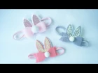 Baby Headband Ideas : Bunny Ear Headband With Bowtie Flannel | DIY by Elysia Handmade
