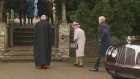 The Queen and members of the royal family arrive at Sandringham Church for their yearly Christmas Day mass