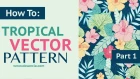 LIVE How To Draw Vector Tropical Leaves and Flowers Directly In Adobe Illustrator + Giveaway Winner