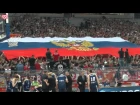 Флаг России на матче сербской «Црвена Звезда» и украинского «Будивельника»