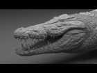 Crocodile sculpting time lapse, Zbrush tutorial / Скульптинг крокодила в Zbrush
