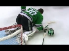 Bishop leaves for repairs after taking a hard shot to the mask