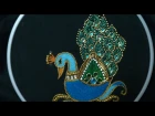 Hand embroidery designs. Aari style peacock embroidery for ghagras, dresses, sarees and blouses.