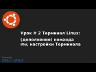 Видео приложение к 2 уроку Терминал Linux команды: mv, настройка Терминала