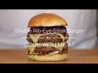 Double Rib Eye Steak Burger - Grilled on the Napoleon TravelQ PRO - COOK WITH ME.AT