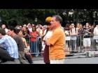 Lea Michele & Chris Colfer filming New York City Washington Square Park