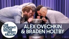 Alex Ovechkin, Braden Holtby & Triple Crown Jockey Mike Smith Drink from Stanley Cup