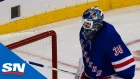 Henrik Lundqvist Frustrated After Huge Hit Leads To Breakaway Goal For Flames