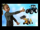 Синий трактор-Желтый трактор-Экскаватор Изучаем рабочие машины Video For Kids Toys And Milli