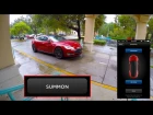 Tesla Model S Picks Owner up in the Rain using the new Summon Feature