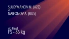 1/2 FS - 86 kg: M. SULEYMANOV (AZE) v. A. NAIFONOV (RUS)