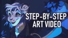 Step by step art video | Commission for Mokko