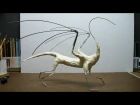 Full Dragon Sculpture, Part 2. Wings, foil, and tape!