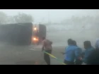 Cyclone Vardah blows away stationary Tcs Bus   on OMR Chennai
