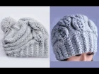 Вязание шапки спицами "Листочки". How to Knit a HAT