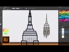 Create Empire State Building Line Art with Illustrator and the Shaper & Join Tools