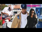 Tyga & Kylie Jenner Get Gas, Go To In-N-Out Burger & Drive Past Kendall On The Highway 11.6.15