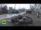 RAW: Smashed-out tanks & APCs following intense battles in Debaltsevo cauldron area