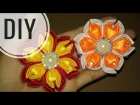 DIY || Cara Membuat Bros Bunga || Kanzashi Flower 13 